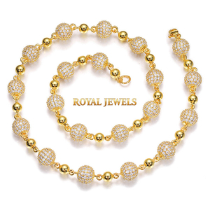 Collar de Cadena de Eslabones con Bolas de Moissanita Personalizado, Plata 925, Bañado en Rodio, Joyería Hip Hop para Hombres y Mujeres, Regalo de Boda - Product Image 4
