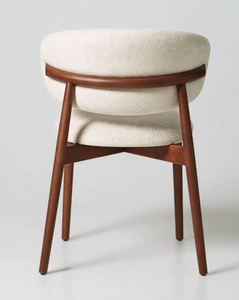 Silla de Comedor Moderna y Elegante con Patas de Madera y Asiento de Tela, Diseño de Mediados de Siglo, Muebles para el Hogar - Product Image 3