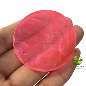 Disco Colgante Redondo de Concha de Capiz Natural, Pulido, Blanco, con Doble Orificio, para Decoración Navideña, Manualidades de Boda, Adorno para el Hogar - Product Image 4