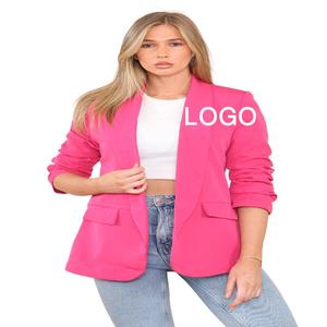 Chaqueta de mujer de cuero genuino hecha a medida de alta calidad botón largo bordado PANA Tejido estilo bombardero para mujer - Product Image 2