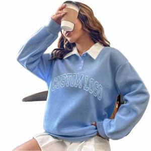 Sudadera con capucha para mujer, de forro polar grueso, 100% algodón, estilo oversize, elegante, suave, para estar en casa, con logo frontal. - Product Image 3