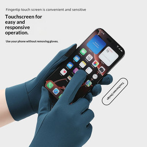 Gants de course professionnels unisexe avec paume en silicone, gants de sport d'extérieur à doigts complets, isolés thermiquement, coupe-vent, compatibles écran tactile - Product Image 6