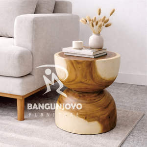 Mesa de Centro Multifuncional Moderna de Madera Maciza Ecológica, Resistente y Hecha a Mano, con Taburete Móvil para el Hogar y la Comedor - Product Image 3