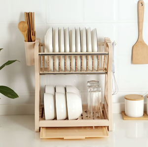 OEM/ODM Modern Stackable Kitchen Counter Organizer for Plates Bowls Cups Utensils with Drip Tray Space Saving <b>Dish</b> <b>Rack</b> - Product Image 3