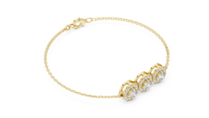 Bracelet de mariage en or jaune 14 carats pour femmes |   Diamant cultivé en laboratoire plaqué or, nouveau diamant cultivé - Product Image 6