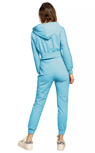 Conjunto Deportivo Corto para Mujer con Sudadera con Cremallera y Pantalones Jogger, Material de Poliéster y Elastano, Transpirable, de Secado Rápido, de Alta Calidad, Dos Piezas - Product Image 3