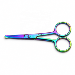 Tijeras para Orejas y Nariz Multicolores, Acero Inoxidable, Punta de Seguridad, Tijeras de Cuidado Personal, Certificación CE ISO 13485 - Product Image 2