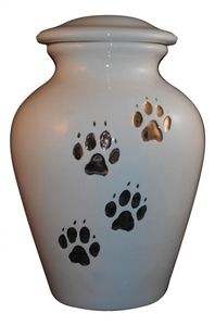 Urne funéraire noire artisanale avec motif de patte pour cendres de chat ou de chien, urne commémorative en métal pour animaux de compagnie, prix d'usine - Product Image 2