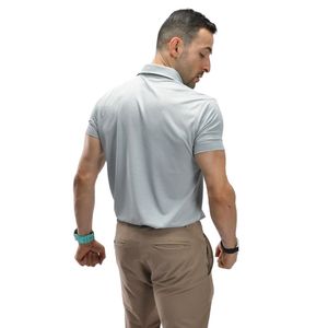 Men Light Grey Polo <b>Shirt</b> Short Sleeve <b>Collared</b> <b>T</b> <b>Shirt</b> Casual Golf Sportswear Top Custom Logo Manufacturer Wholesale Apparel - Product Image 6