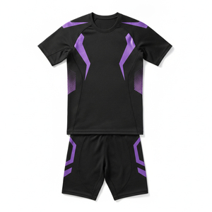 Ensemble de survêtement de sport en spandex de haute qualité, compression, fabrication OEM directe, vêtements de sport ajustés pour la course et la musculation - Product Image 2