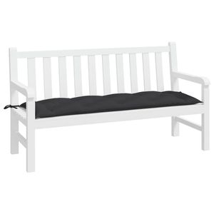 Cuscino per panca da giardino in tessuto Oxford nero, cuscini e imbottiture per esterni 59,1 x 19,7 x 2,8 pollici - Product Image 3