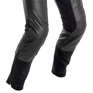 Pantalon Moto Homme Noir en PU, Taille Haute, Coupe Droite, Fermeture Boutonnée, Tissu Tissé Lourd Coupe-Vent, Style Automne - Product Image 4