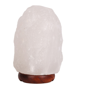 Hermosa Lámpara de Sal Blanca del Himalaya con Textura de Piedra Natural, un Acento Decorativo para Colecciones de Interiores Minimalistas - Product Image 1