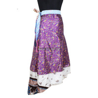 Jupes Vintage en Soie Magique 38 Pouces, Sarong Paréo, Jupe Longue Maxi, 2 Couches Réversibles, Saris en Soie Magique, Jupe Longue Enveloppante, Enveloppement Magique