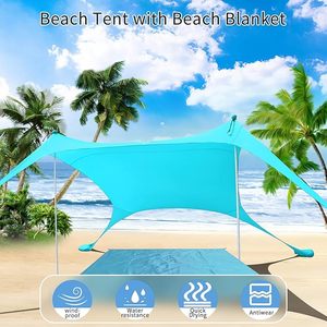 Toldo de aluminio para camping, playa, sombrilla, carpa de playa, refugio solar con sacos de arena - Product Image 6