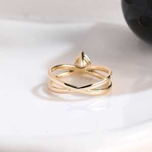 Luxury 1.01CT Trillion Cut Diamond Crossover Dual Band <b>Ring</b> Lab Grown 14K Yellow Gold for Proposal Gift Jewelry For Wedding - Product Image 6