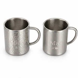 Premium <b>Double</b> <b>Wall</b> Stainless Steel Beer <b>Mug</b> Custom Logo Engraved Metal Tankard Personalized Fluted Coffee Tumbler With Handle - Product Image 4