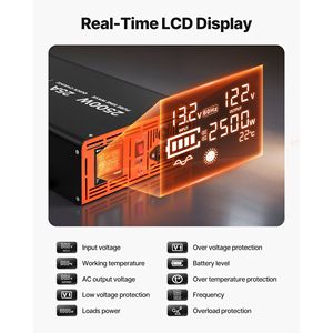 Système de pompe de puisard 2500W avec écran LCD, batterie de secours, inverseur à commutation automatique, onduleur à onde sinusoïdale pure pour pompe solaire - Product Image 6