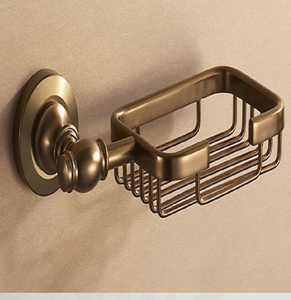 Porte-savon rectangulaire en fil de bronze brossé durable pour installation murale, disponible à prix de gros. - Product Image 1