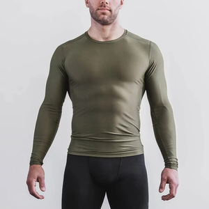 Camisetas Deportivas de Compresión de Manga Larga para Hombre, de Secado Rápido, para Entrenamiento, Running y Gimnasio, con Estampado de Silicona Sólida en la Parte Delantera, Tejidas - Product Image 4