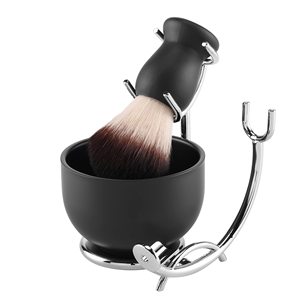 <b>Shaving</b> Brush Set Professional Stainless Steel Top Quality With Black Solid Wood Handle <b>Shaving</b> <b>Kit</b> for Men Includes <b>Shaving</b> - Product Image 1