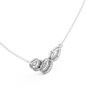 Collar con racimo de diamantes cultivados en laboratorio en oro – Joyería de diamantes minimalista con halo geométrico moderno para uso diario para mujer - Product Image 4