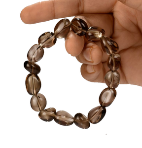 super <b>bracelet</b> smoky quartz tumbled Crystal <b>bracelet</b> Natural Gemstone Jewelry Men and Women Gift Energy Meditation Bangle - Product Image 2