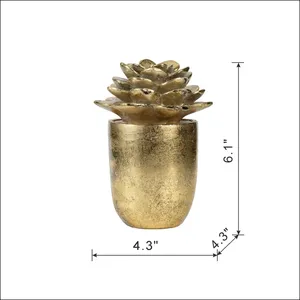 Escultura de Pareja de Búhos de Metal Hecha a Mano, Decoración Romántica de la Naturaleza, Zinc Chapado en Oro Pulido para Decoración de Habitaciones por Zahid Exports - Product Image 2