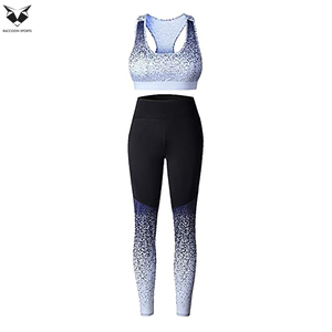 Conjunto Deportivo para Mujer 2026 con Patrón Moteado, Leggings de Fitness de Alta Elasticidad, Bra Deportivo con Bloques de Color, Conjunto de Yoga de Dos Piezas - Product Image 2