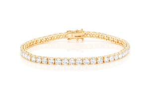 Pulsera de tenis delicada para mujer, de oro de 14k, con moissanita de corte redondo y baguette, color FG, claridad VS, certificada GRA, estilo Hip Hop, precio al por mayor - Product Image 5