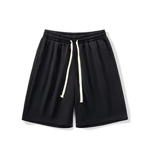 Pantalones Cortos Bermuda Casuales para Hombre, de Color Sólido, con Cordón Ajustable, Cintura Media, Transpirables, en Negro y Gris, 100% Algodón, de Secado Rápido - Product Image 2