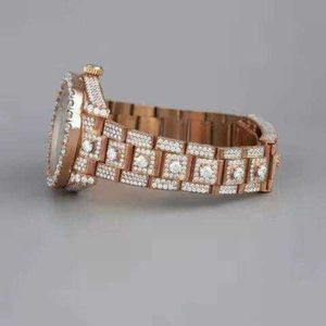 Reloj de Lujo para Hombre con Diamantes, Caja Plateada y Moissanita de 28mm, Analógico, Cuarzo ETA, Cristal de Zafiro, Cierre Oculto, para Bodas y Fiestas - Product Image 2