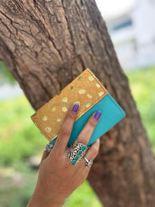 Nuevo pelo hecho a mano Real en ocultar piel metálica carteras de cuero para mujer elegante colorido multiusos monederos ATM tarjetero carteras - Product Image 2