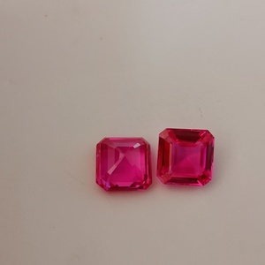 Saphir rose taille carrée, pierre précieuse de laboratoire, pierre lâche pour la création de bijoux personnalisés, pierre de cristal facettée de qualité supérieure - Product Image 5