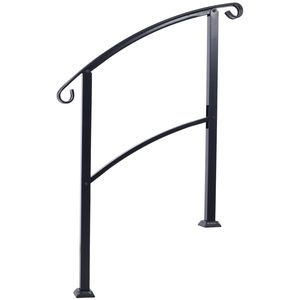 Corrimano per Scale Esterne a 1-3 Gradini, Ringhiere Flessibili in Ferro Battuto per Portico Anteriore, Dispositivi di Assistenza - Product Image 4