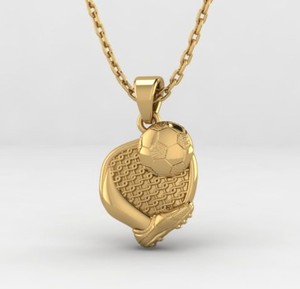 Pendentif Breloque Chaussure de Football 20x16mm en Argent 925 Plaqué Or Rhodié 18K, Bijou Sportif Personnalisé, Cadeau pour Homme - Meilleures Ventes - Product Image 1