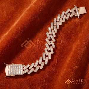 Pulsera de Cadena Fina con Moissanita en Oro Rosa, Estilo Manhattan, Nueva York, para Uso Diario, Fiestas, Bodas, Regalo - Product Image 4