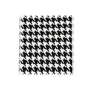 Tissu tissé 100% polyester, motif pied-de-poule, 300 g/m², noir et blanc, pour filles - Product Image 1