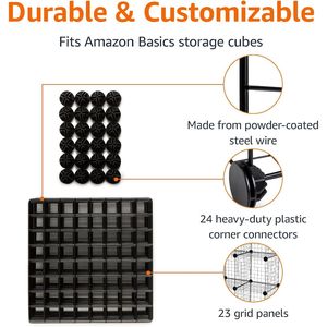 6-Cube Stackable Storage Organizer No-Tool Assembly Wire <b>Grid</b> <b>Metal</b> Shelving Unit 26"W X 38"H X 12.6"D Home Storage Organization - Product Image 3