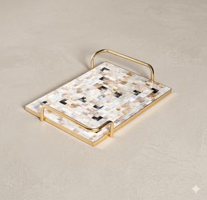 Juego de bandejas rectangulares de nácar blanco para bakhoor, las más vendidas, hechas a mano, con cubierta de perlas, para postres y pasteles, para el hogar. - Product Image 1