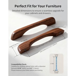 มือจับตู้ไม้วอลนัทแกะสลัก |   ขายส่งมือจับลิ้นชักจากอินเดีย - Product Image 3