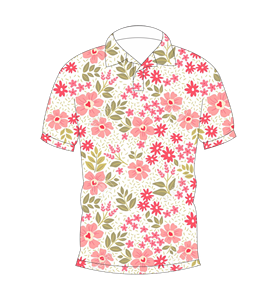Polo à imprimé floral blanc et rose pour hommes, chemise de golf décontractée à manches courtes, mode été - Product Image 1