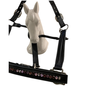 Harnais de cheval en cuir de buffle indien de haute qualité, rembourrage doux, cristaux de strass roses, selle anglaise confortable et durable - Product Image 5