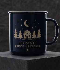 Bulk Buy Custom Printed Metal Teacup Vintage Style Iron Enamel Coffee <b>Mug</b> Outdoor Winter Wonderland Companion Featuring - Product Image 3