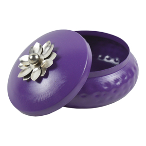 Tarro de galletas de diseño redondo morado, tarros y recipientes para galletas chapados y pintados, tarro de dulces de diseño metálico - Product Image 4