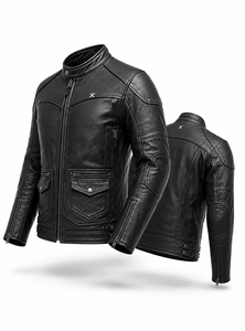 Chaqueta de Motocicleta de Cuero Heritage Cruiser |   Negro Marrón Verde |   Fabricante OEM ODM |   Diseño de Calidad Premium |   Ropa de Carreras - Product Image 6