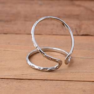 SHYAM JEWELRS Handmade Engraved 925 <b>Silver</b> Unisex Finger Splint Swan Neck <b>DIP</b> Joint Support Ring Therapeutic Minimalist Party - Product Image 3