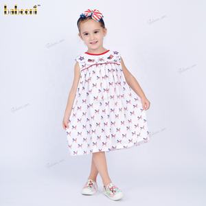 Maillots de bain pour filles Star Spangled 100% coton imprimé Appliques d'automne ODM OEM Vente en gros Vêtements pour enfants Vietnam DR4259 - Product Image 3