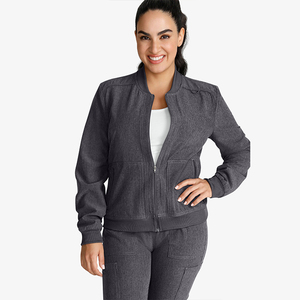 Bata de Laboratorio Personalizada al por Mayor para Mujer, con Cremallera Completa, Dos Bolsillos, Cuello de Diseño, para Uso Hospitalario, Transpirable, Cómoda, de Tela Twill - Product Image 1