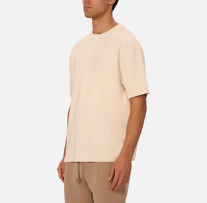 T-shirt beige décontracté en coton imprimé sur mesure pour homme, dernière conception avec impression numérique, nouveau style à manches courtes – Vente chaude - Product Image 3